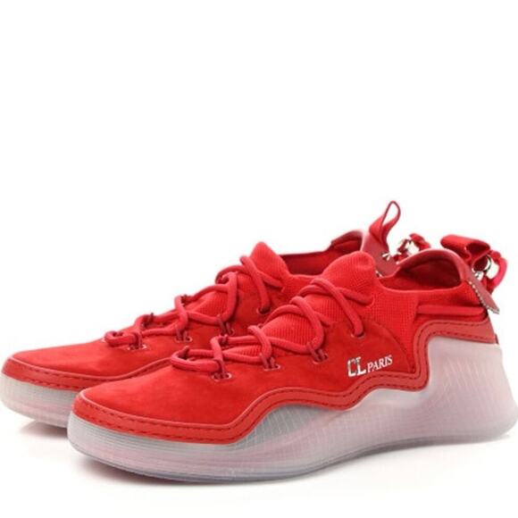 Christian Louboutin Arpoador Sneakers Red Men’s 10.5 Mesh Suede $1295 MSRP NEW - Picture 1 of 16